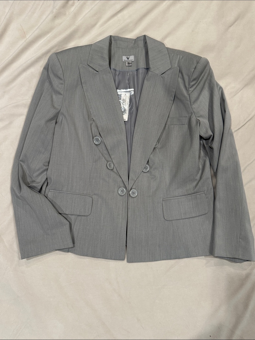 Worthington Light Gray Double-Breasted Blazer New with tags
